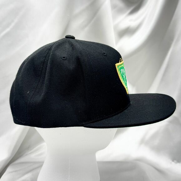 Yupoong Exclusive Game Paris NYC ATL LAX Shield Snapback Hat Black/Green - Picture 2 of 6